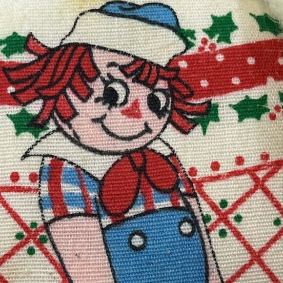 VTG 1978 Handmade Fabric Raggedy Andy Hanging Christmas Ornament 4" Tall - Picture 4 of 8